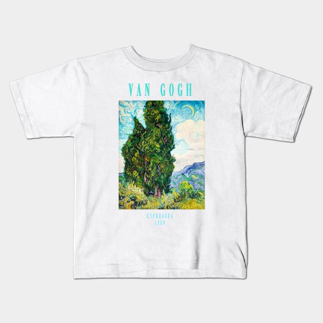 Van gogh cypress Kids T-Shirt by thecolddots